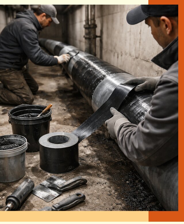 Гидроизоляция труб в Нижнем Тагиле от 2602 руб. — профессиональная герметизация | ТепломастерНжн